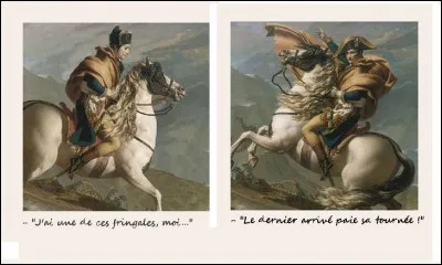Auparavant, nous n'avions ni son, ni le détail de la scène précédant le tableau de droite. Maintenant, on peut reconstituer l'histoire : qu'a donc vu Bonaparte, sur le chemin ?