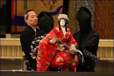 Quel est le type de théâtre japonais dont les personnages sont représentés par des marionnettes ?