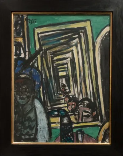 Son tableau s'intitule "Intérieur avec jeux de miroirs" :