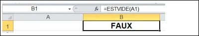 À votre avis que contient la cellule A1, si la cellule B1 contient la formule =ESTVIDE(A1) ?