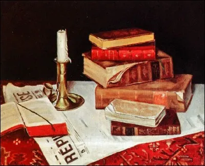 La bougie est présente sur ce tableau intitulé "Nature morte aux livres". Qui en est l'auteur ?
