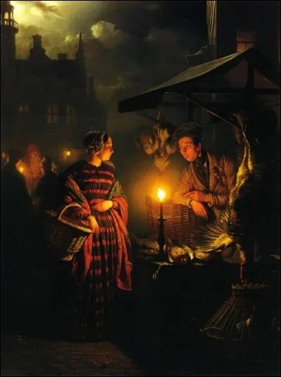 Qui est le peintre de "La Place du marché à la chandelle" ?
