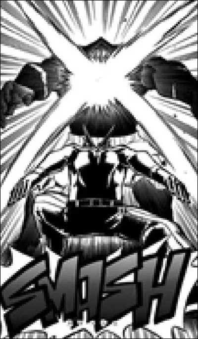 Quel est le nom de l'attaque en forme de croix qu'All Might utilise contre Brainless ?