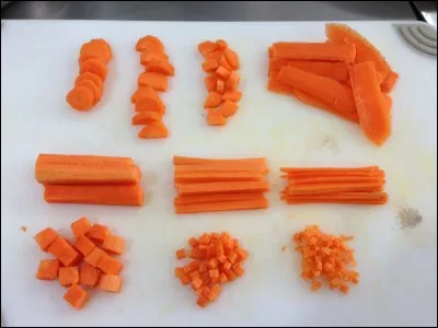 Quelle taille de cube correspond au terme "mirepoix" ?