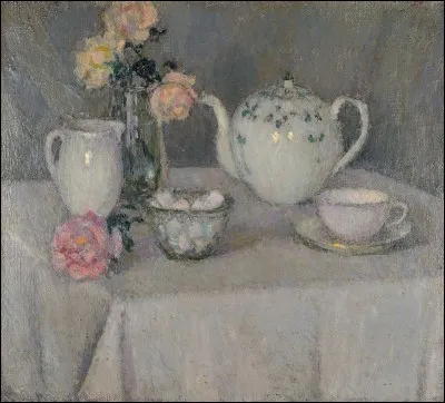 La table est mise avec "La Tasse de thé", du peintre :