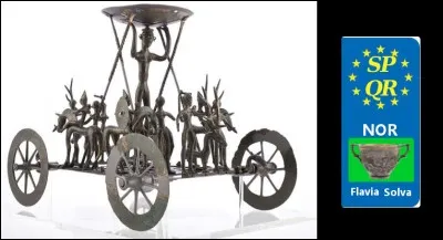 Près de Flavia Solva*, nos amis ont ramené une antiquité locale ainsi qu'un accessoire pour agrémenter leur char. Quel objet et où sont-ils allés ? (2 réponses)