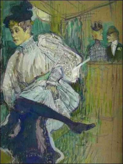 Et nous terminons avec une toile que beaucoup connaissent intitulée "Jane Avril dansant", signée par l'artiste :