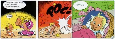 Où l'on s'aperçoit que la situation d'Astérix fait jaser ! Mais, Obélix a trouvé la solution, il dira à des villageois : « c'est seulement une cigogne qui a fait une erreur de livraison » ! A la fin de l'aventure, on aura une grosse surprise concernant le banquet !
Dans la version anglaise, ce personnage porte un nom que je ne vous dirais pas !
Qui est-il ?