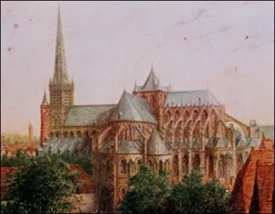 Cette grande cathédrale gothique, construite entre 1160 et 1250, siècles, connue comme la "merveille des Pays-Bas", en raison principalement de sa flèche en pierre qui culminait à 114 mètres du sol a été vendue à des marchands et détruite entre 1796 et 1816 ; elle a entièrement disparu. Dans quelle ville du Nord se trouvait-elle ?