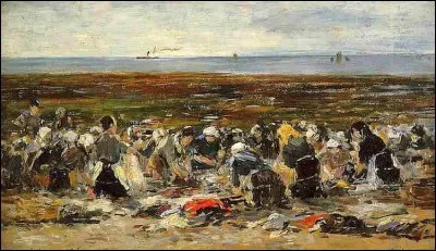 Qui a peint "Les Lavandières sur la plage à marée basse" ?