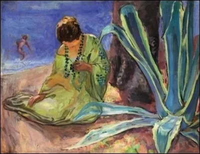 Qui a peint la toile intitulée "Femme au collier de perles - Sainte-Maxime" ?