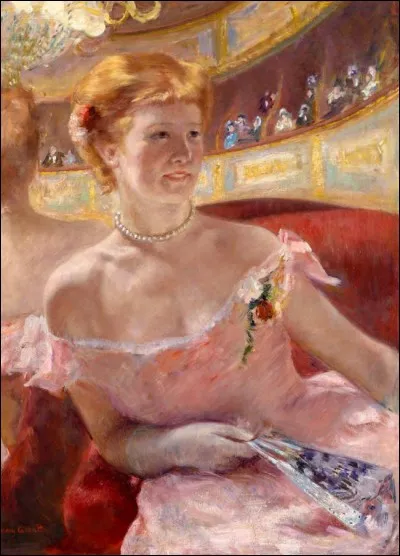 Qui a représenté cette femme au collier de perles dans une loge ?