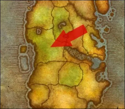 Comment se nomme la région indiquée par la flèche, en Kalimdor ?