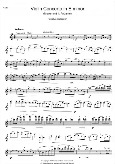 Sur cette photo, on peut voir des partitions de Félix Mendelssohn, "Concerto pour violon numéro 2 de Mendelssohn".