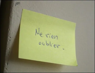Si vous avez peu de mémoire, à quoi aurez-vous recours pour ne pas oublier de décerner une médaille à ce quizz ?