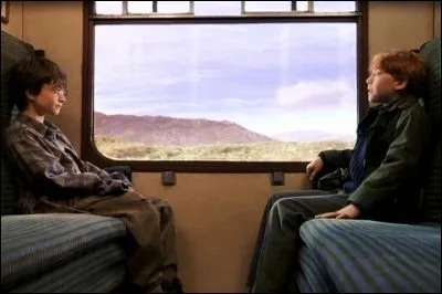 Pourquoi Ron se met-il dans le même wagon que Harry ?