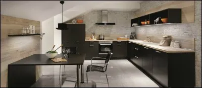 Nous arrivons ensuite dans cette pièce où ma femme et moi préparons de délicieux menus, malgré la fin du monde ! C'est...