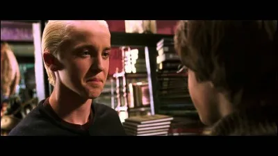 Qui dit "Fiche-lui la paix" &agrave; Malefoy dans la boutique de livres ?
