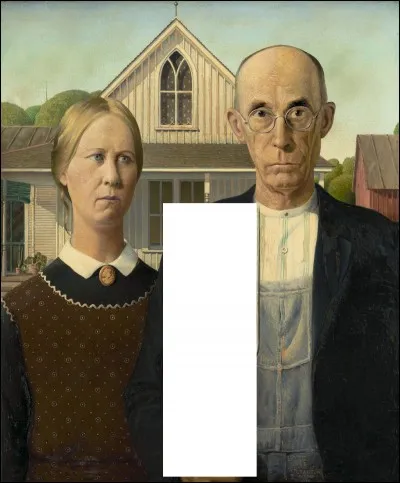 Qu'est-ce qui est caché sur le tableau "American Gothic" de Grant Wood ?