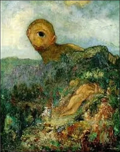 Réalisée vers 1914, ''Le Cyclope'' est une peinture à l'huile sur carton marouflé sur un panneau de bois. Quel symboliste est l'auteur de ce tableau d'une dimension de 0,65 m de haut sur 0,52 m de long ?