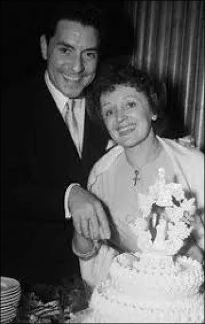 Quelle artiste est le témoin d'Edith en 1952 lors de son mariage avec le chanteur Jacques Pills ?