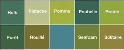 Quel est ce vert au nom bizarre ? C'est le vert ... (Complétez !)