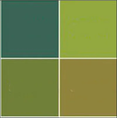 Parmi ces quatre nuances de vert, laquelle serait possiblement appelée "solitaire" ?