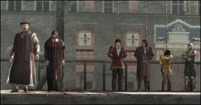 Pour quelle raison le père et les frères d'Ezio sont-ils pendus ?
