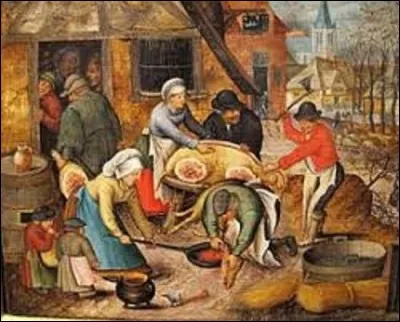 Peinture : 
''Paysans occupés à tuer le cochon'' est un tableau d'un peintre brabançon, né à Bruxelles à la fin de 1564 et mort à Anvers le 10 octobre 1636. Quel est le nom de l'artiste qui a dépeint cette scène ?