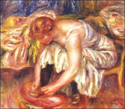Qui a peint "Femme essayant une chaussure" ?