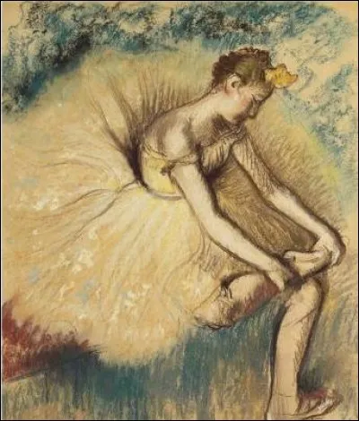 Qui a peint "Danseuse attachant sa chaussure" ?