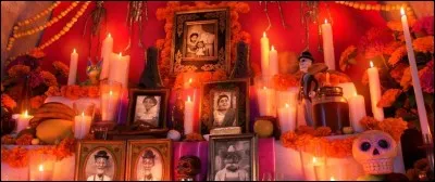 Qu'a-t-il cassé le petit garçon, au centre de l'autel, lors des préparatifs de la fête des morts, là où il y a l'arbre généalogique ?