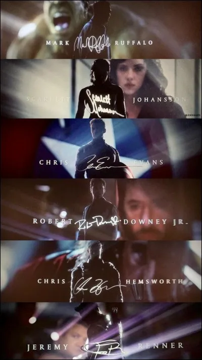 Lors du générique on voit la signature des 6 Avengers originaux. Quelle est la dernière que l'on voit ?