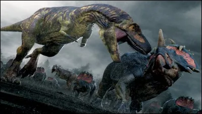 Quel est le nom du prédateur qui poursuit les Centrosaurus ?