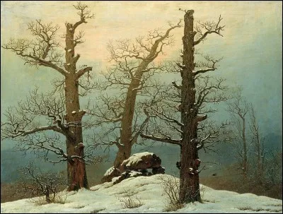 Peintre romantique allemand cette fois-ci, ayant peint "Tombeau sous la neige".