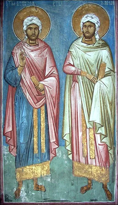 Jumeaux martyrs en 287, saints patrons des médecins et chirurgiens. Qui sont-ils ?