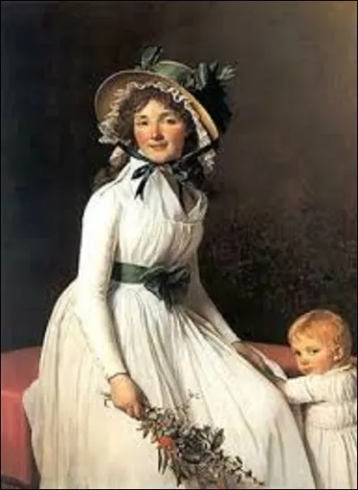 Peinture - 
A quel néoclassique doit-on ce tableau intitulé ''Portrait d'Émilie Sériziat et son fils'', toile peinte en 1795 ?