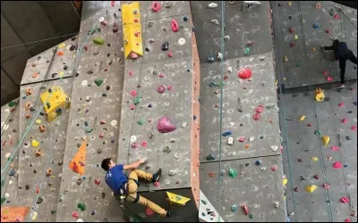 Ici, ils peuvent s'entraîner à faire des descentes en rappel ou sécuriser une personne en hauteur. C'est un mur...