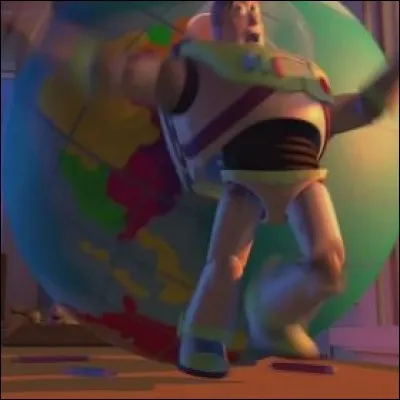 Où le cow-boy a-t-il poussé Buzz l'éclair ?