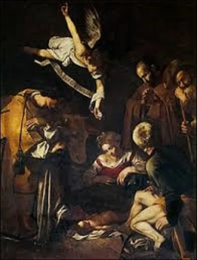 Peinture : 
''La Nativité avec Saint François et Saint Laurent'' est une huile sur toile peinte vers 1609 par un peintre baroque. Représentant une nativité, ce tableau fut volé à l'Oratoire San Lorenzo de Palerme en 1969, et est toujours recherché. Quel artiste a dépeint cette scène religieuse ?