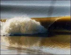 Comment s'appelle la barre d'eaux tourbillonnantes qui se forme quand la mare remonte le cours d'un fleuve ?