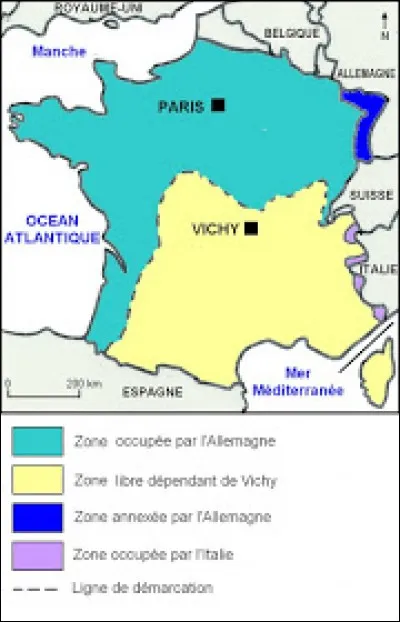 Où se trouve le gouvernement de Pétain pendant le régime de Vichy ?