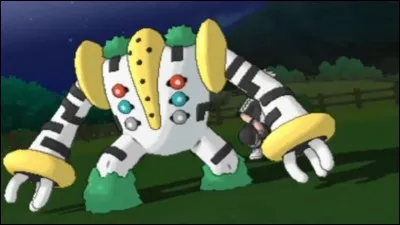 Complète cette phrase : "Regigigas est si grand qu'il peut traîner__________ derrière lui."