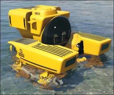 Nous comptons deux engins de ce type. Il peut embarquer deux personnes et plonger dans les profondeurs de l'océan, pour chercher un coffre à trésor par exemple. C'est un...