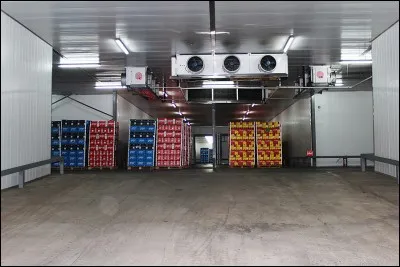 Dans cette grande salle, où il fait un froid polaire, sont stockées toutes les denrées alimentaires. C'est une chambre :