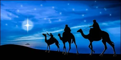 Ils viennent d'Orient et arrivent auprès de l'enfant Jésus, guidés par l'étoile du Berger, qui n'est autre que la planète Vénus.