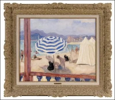 Qui a peint "Parasol bleu et tentes" ?