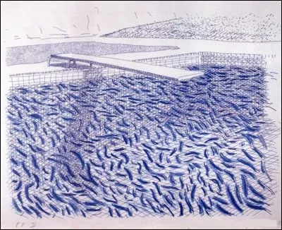 Qui a réalisé cette lithographie "bleu piscine" ?