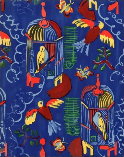 Qui est l'auteur de la lithographie" "Oiseaux sur fond bleu" ?