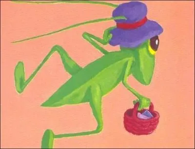 Comment se prnomme la sauterelle qui est aussi la factrice du jardin ?